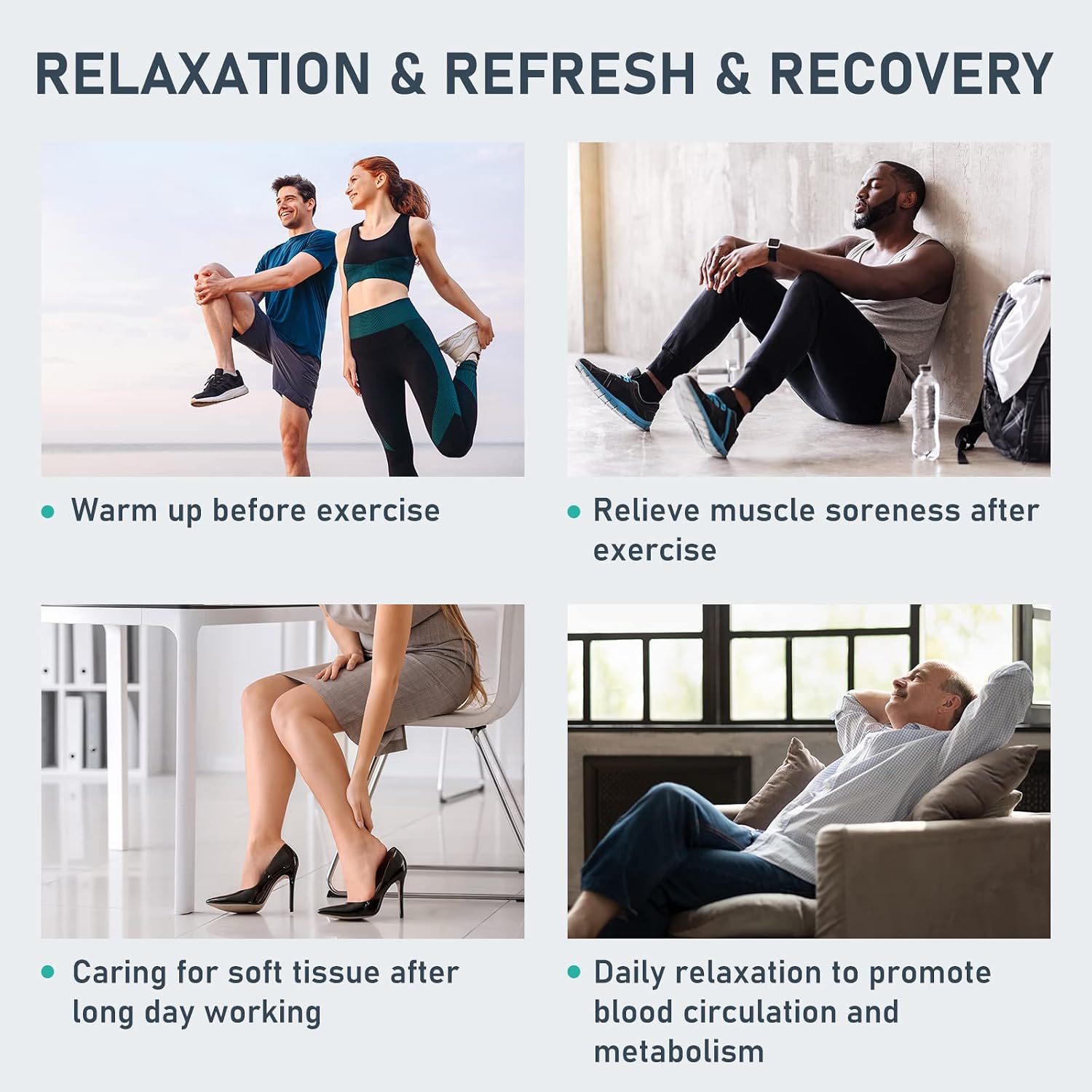 QUINEAR Leg Recovery Compression System for Athlete Post Workout, Professional Sequential Device for Massage Therapy, Foot and Leg Recovery Boots, Improve Circulation Reduce Muscle Soreness (Medium) - Image 6