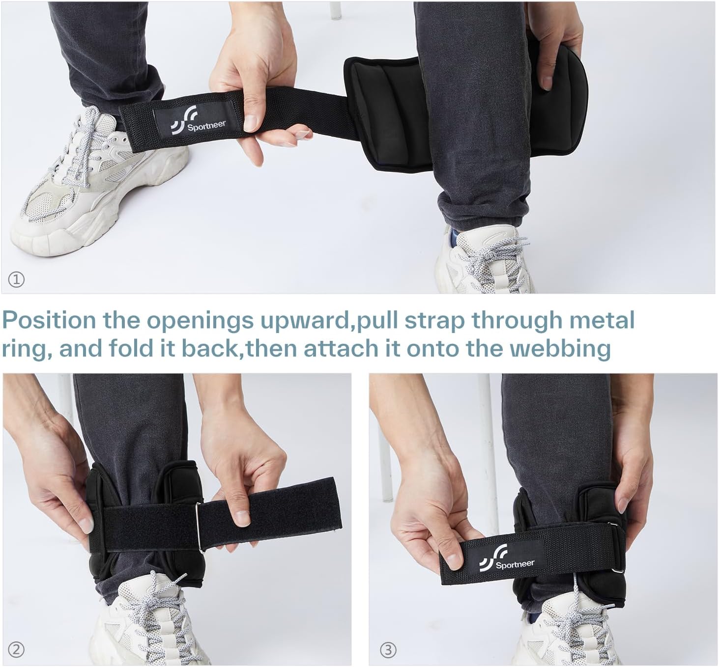 Sportneer Adjustable Ankle and Wrist Weights for Women Pair of 4lb/13lb - Image 8