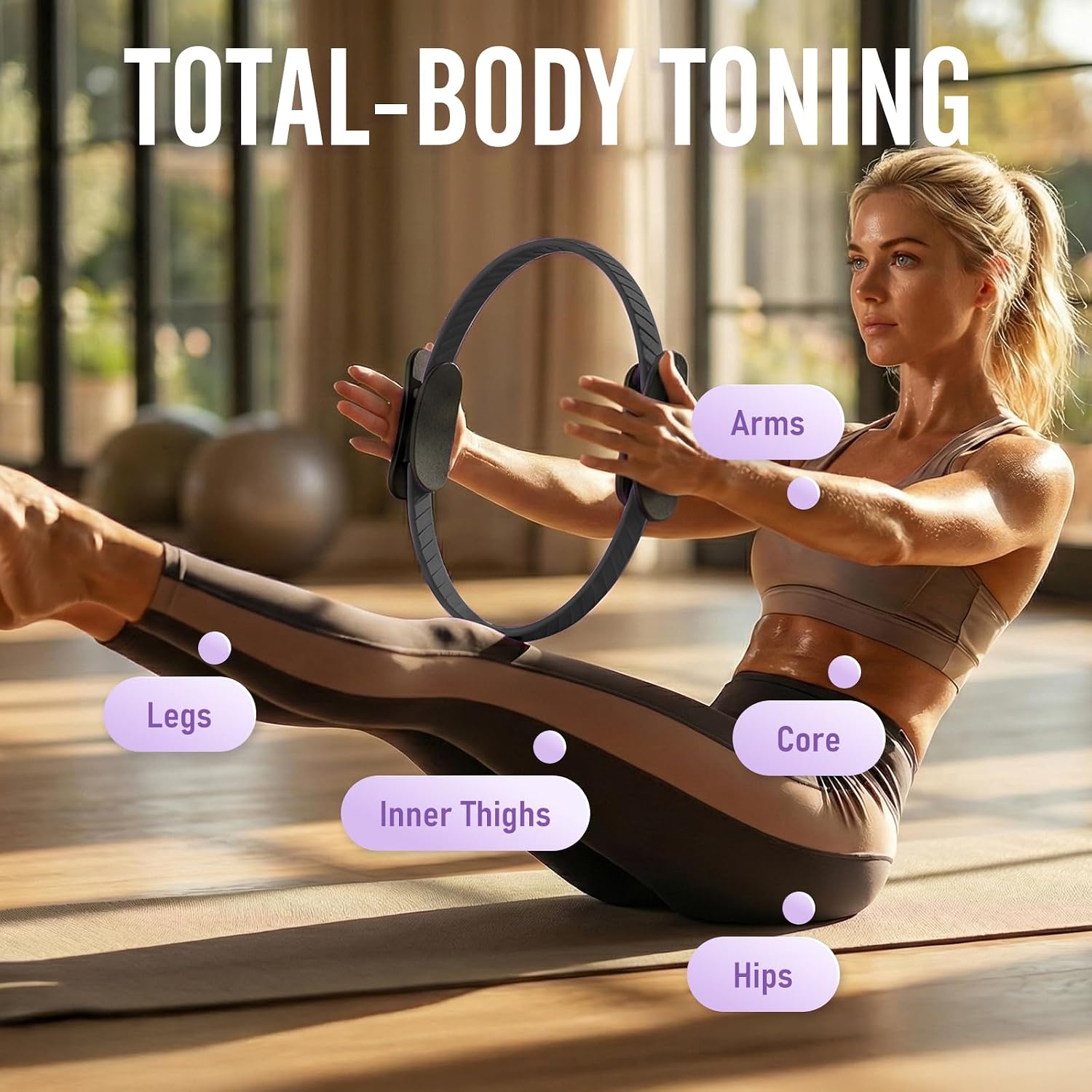 JKSHMYT Pilates Ring, 14.5 inch Magic Circle Pilates Equipment - Image 2