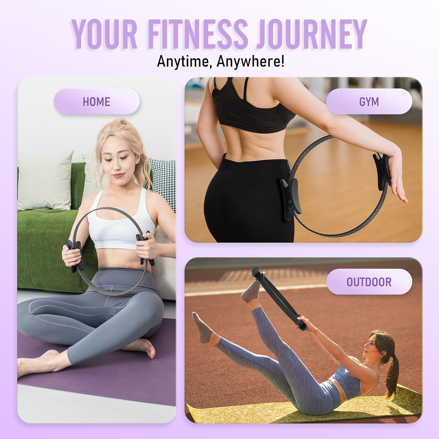 JKSHMYT Pilates Ring, 14.5 inch Magic Circle Pilates Equipment - Image 6