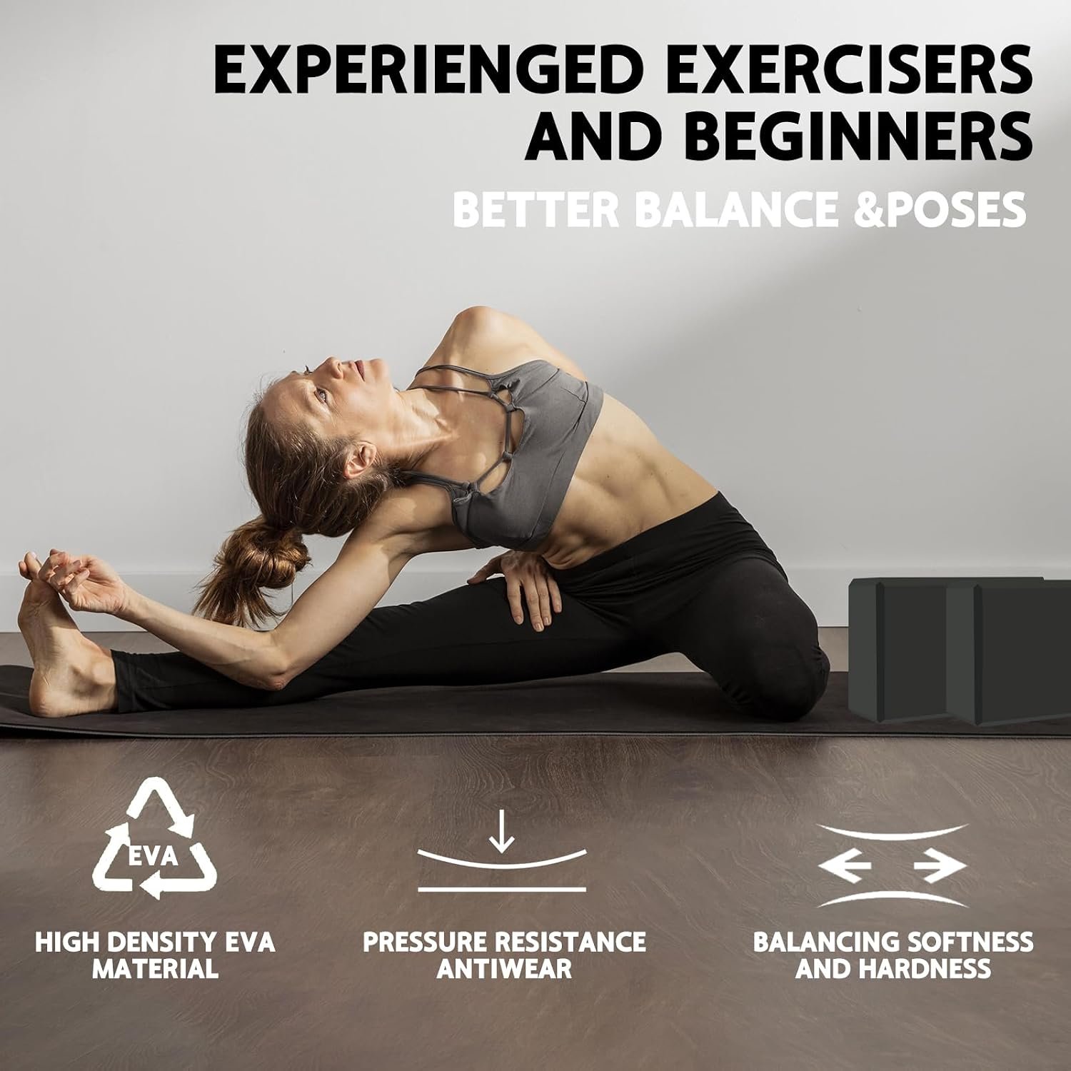 Yoga Block - Supportive Latex-Free Eva Foam - Soft Non-Slip Surface with Beveled Edges for Yoga, Pilates, Meditation - Yoga Accessories for Stability, Balance, Deepen Stretches - Image 6