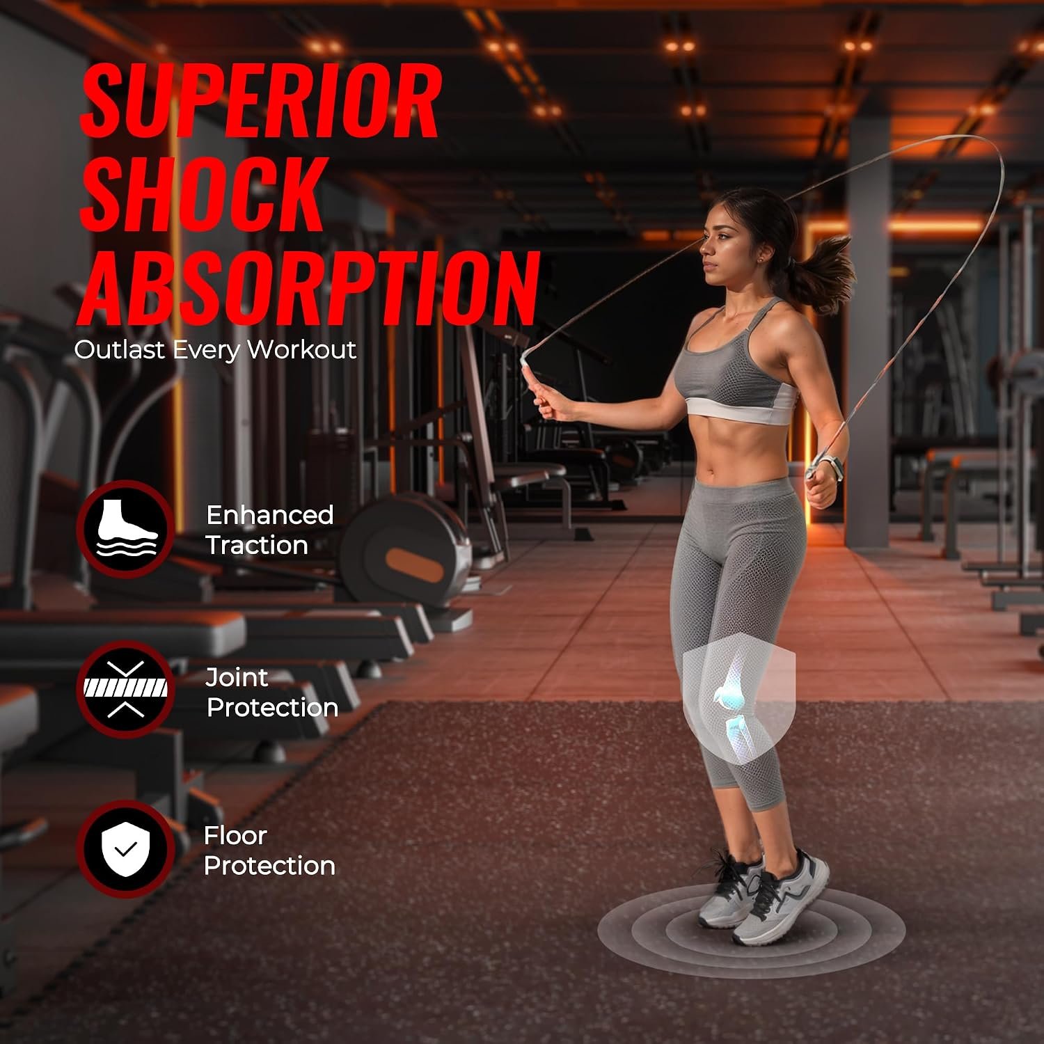 SUPERJARE 0.79'' Extra-Thick 18 Pcs 72 Sq Ft Exercise Equipment Mats - Image 3
