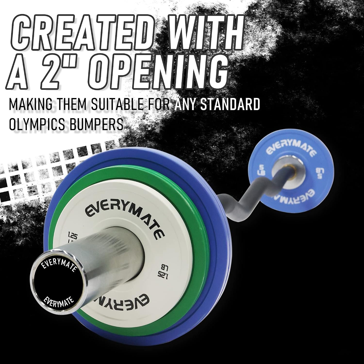 EVERYMATE Change Weight Plates 1.25LB 2.5LB 5LB Set Fractional Plate Olympic Bumper Plates for Cross Training Bumper Weight Plates Steel Insert Strength Training Weight Plates - Image 7