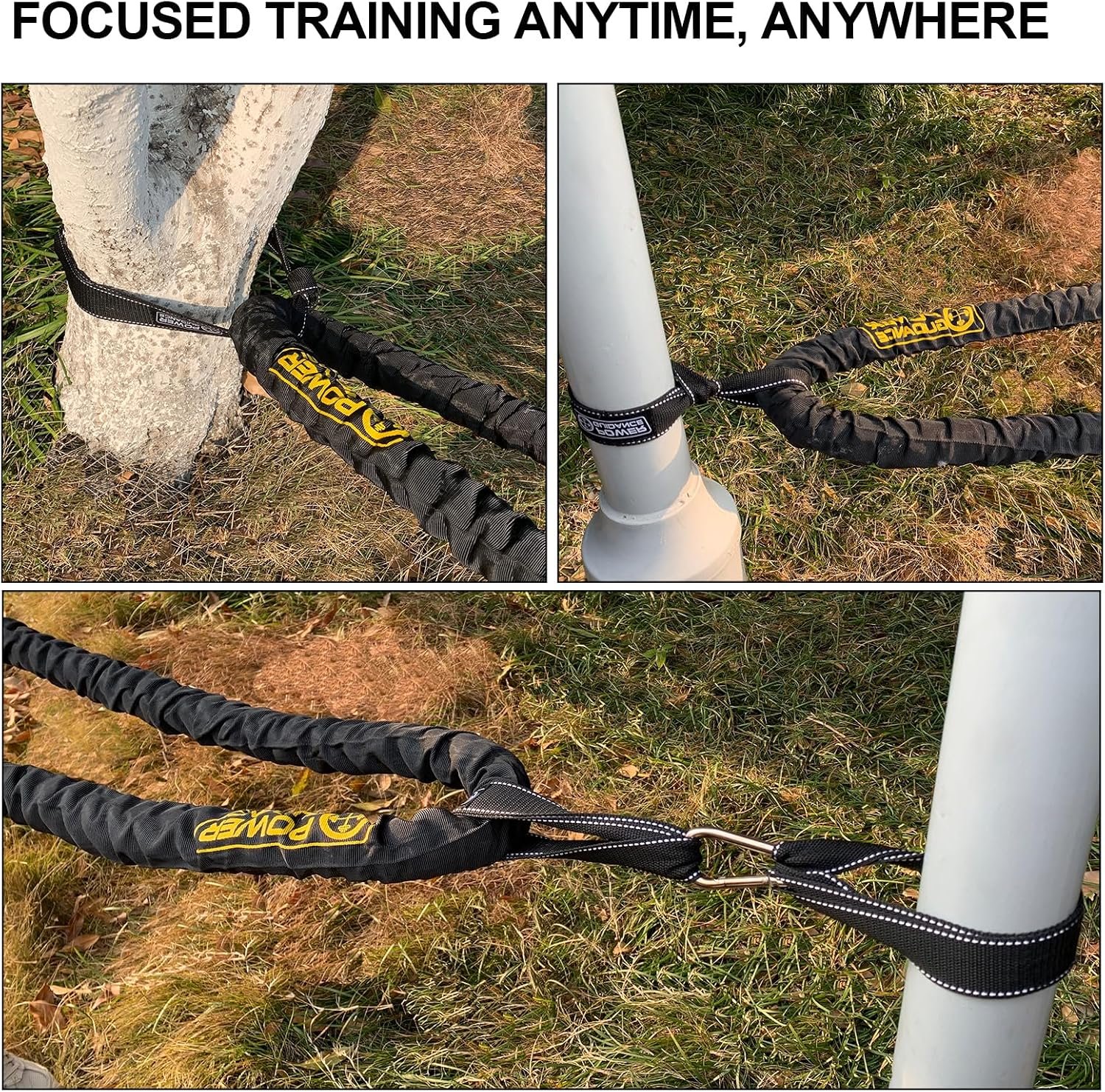 POWER GUIDANCE Battle Rope, 1.5/2 Inch Diameter Poly Dacron 30, 40, 50Ft Length Exercise Equipment for Home Gym & Outdoor Workout, Battle Rope Anchor Included… - Image 8
