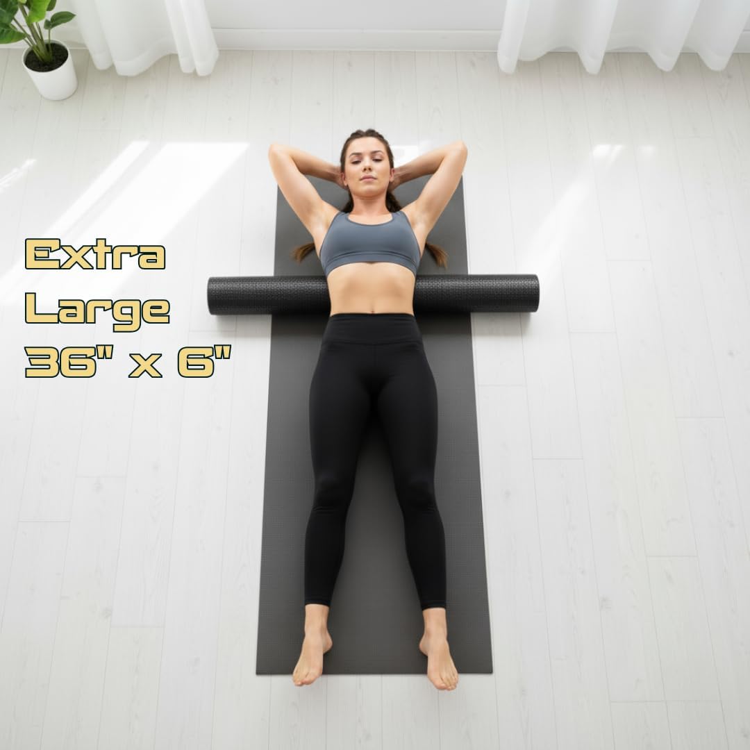 Fitizen Foam Roller – Muscle Massage Rehab Stiff Back Pain Physical Therapy Deep Tissue Firm Exercise Equipment Home Gym Stress Yoga Pilates for The Fit Citizen by FitNation - Image 3