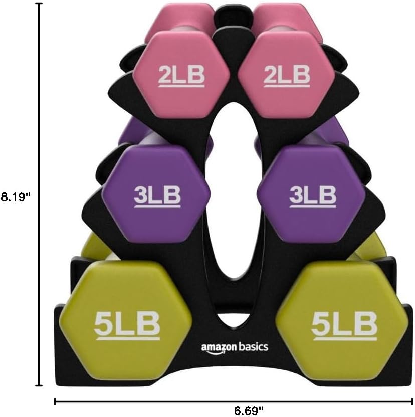Amazon Basics Neoprene Dumbbell Hand Weights for Exercise and Muscle Toning - Image 4