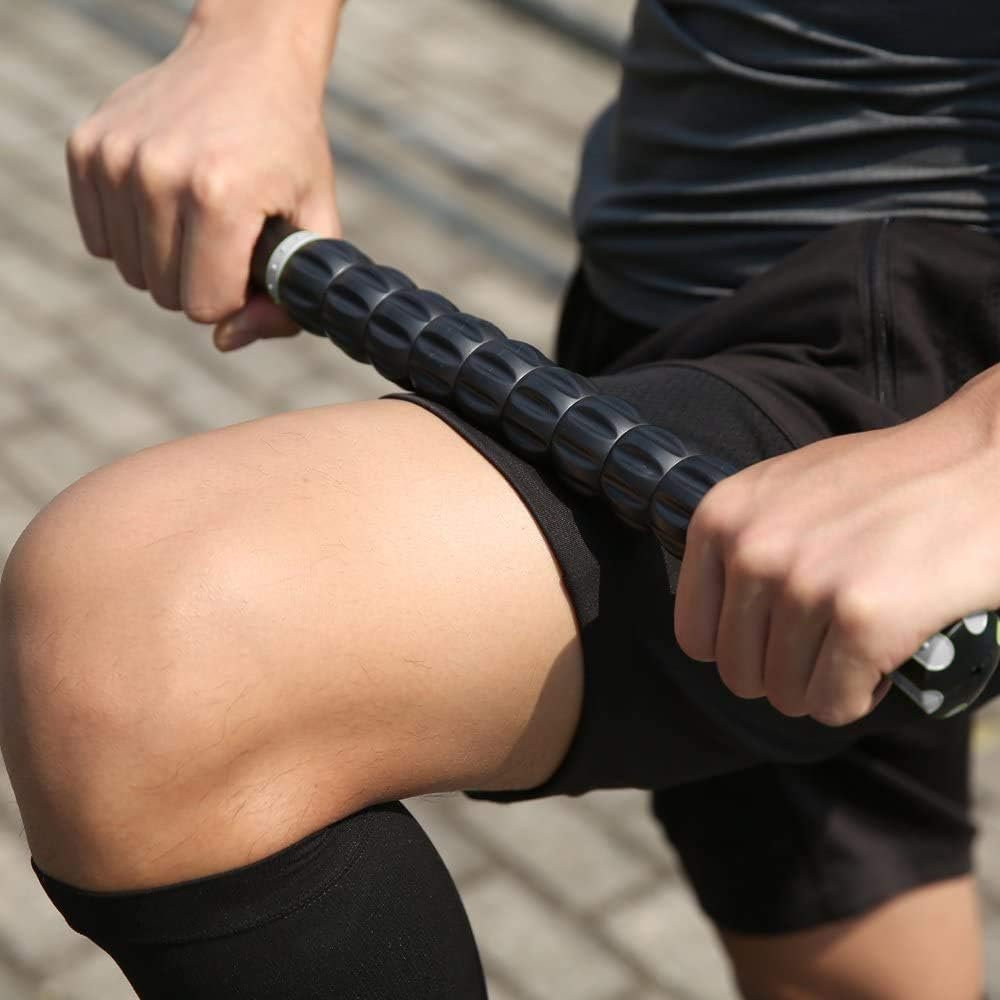 NuRich Muscle Roller Stick – 9-Roller Deep Tissue Massage Stick for Athletes – Trigger Point & Myofascial Release Tool for Legs, Calves & Back – 17.5 in Physical Therapy & Recovery Roller - Image 9