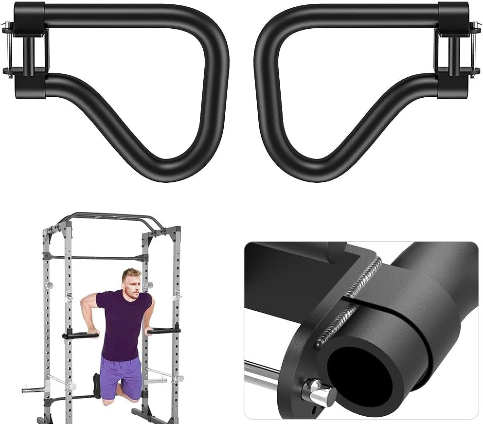 SELEWARE Dip Bar Attachment for Power Rack, 2 x 2 Tube, Multi Grip Handle