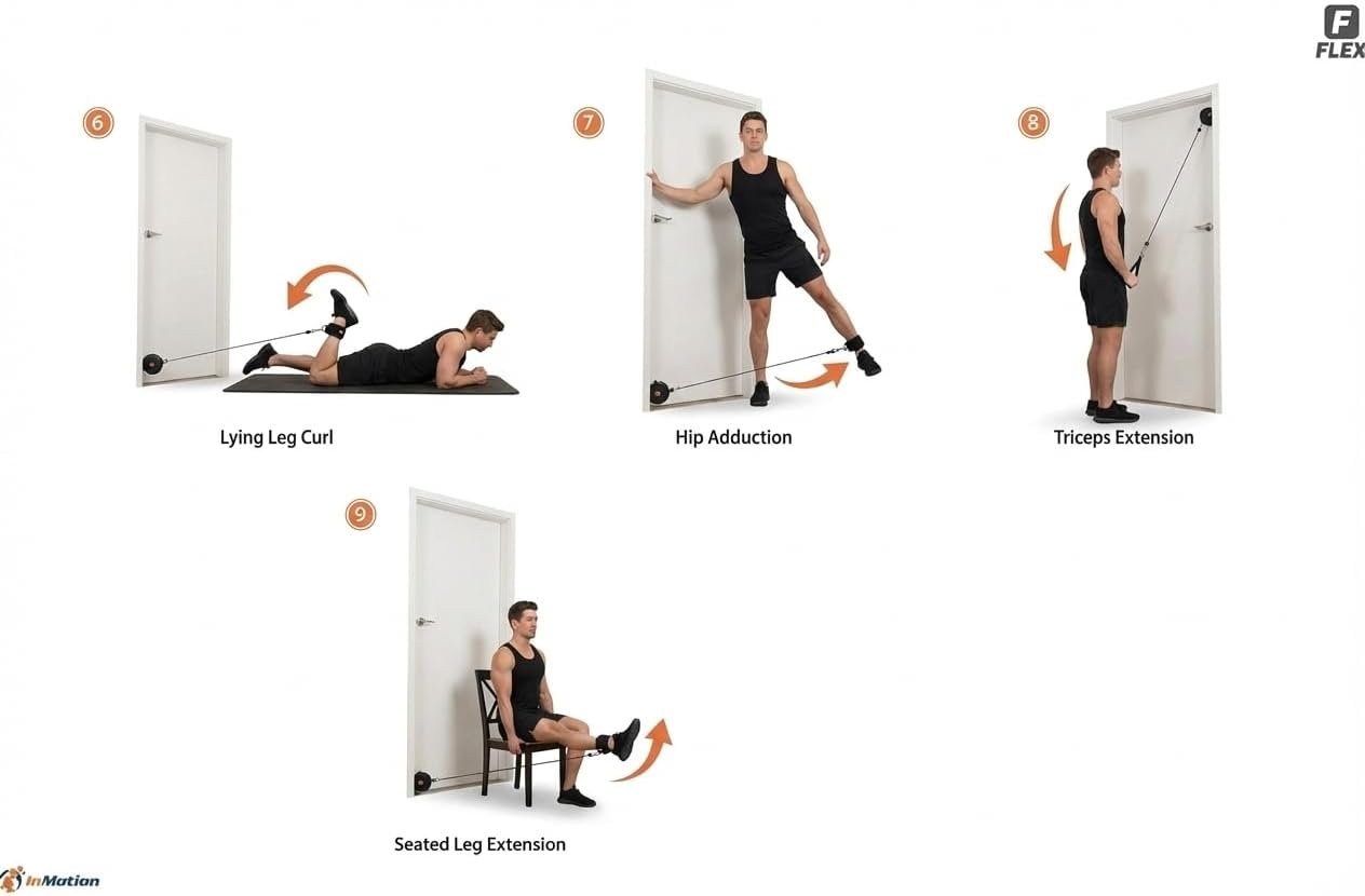in Motion Flex USB Rechargeable Smart Home Gym Equipment | Portable Compact Digital Cable Machine Adjustable Motor Resistance 5–66LB | Compact Strength Training for Full Body Workout Travel & Fitness - Image 9