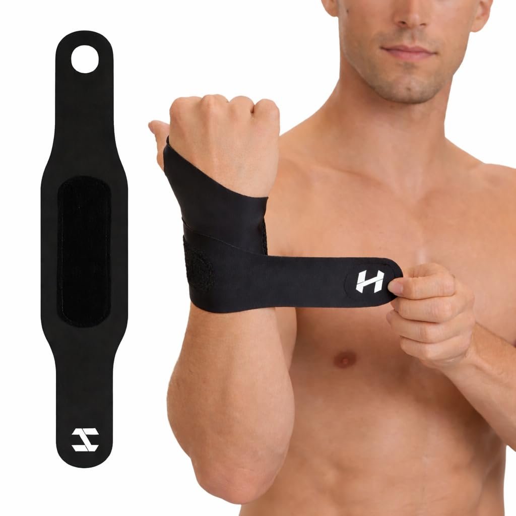 Wrist Wrap Support for Active Sports, Ultra-Thin Wrist Brace for Wrist Pain Relief & Carpal Tunnel Support, Adjustable Wrist Compression Strap for Gym, Tennis, Typing, Workout & Daily Use