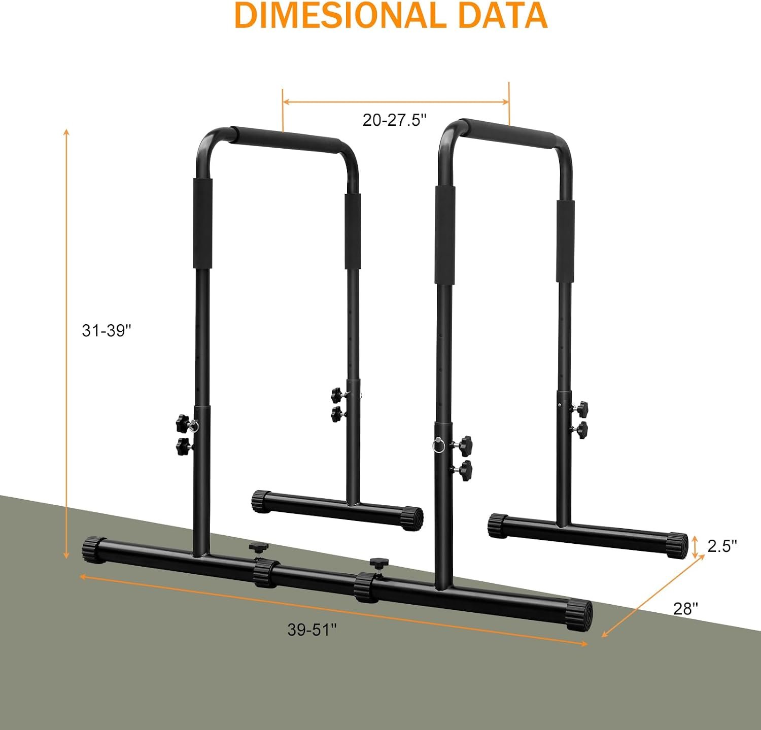 Dip Bar Adjustable Dip Stand Station for Home Fitness Workout Calisthenics Exercise Pull Up Stand Portable Parallel Bar - Image 2