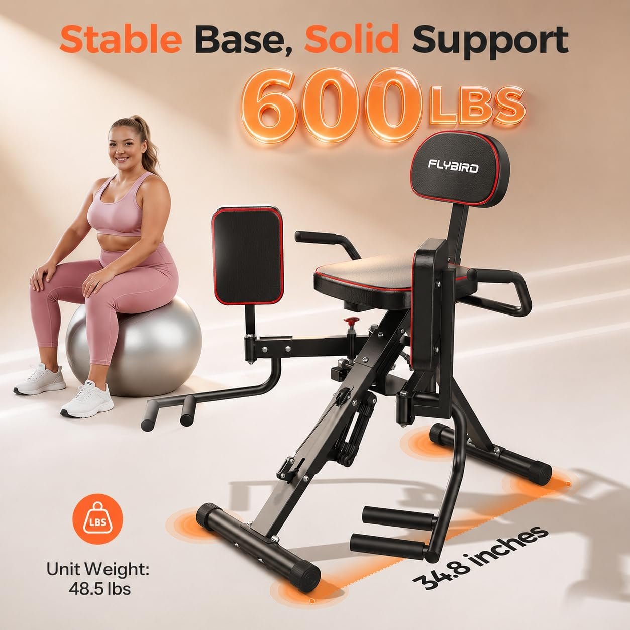 HA1 2-in-1 Hip Abductor and Adductor Machine, Glute & Inner Thigh Workout Equipment for Home Gym, Leg Workout and Booty Builder with 6 Adjustable Resistance Bands and Dual Foot Bar, Black - Image 8
