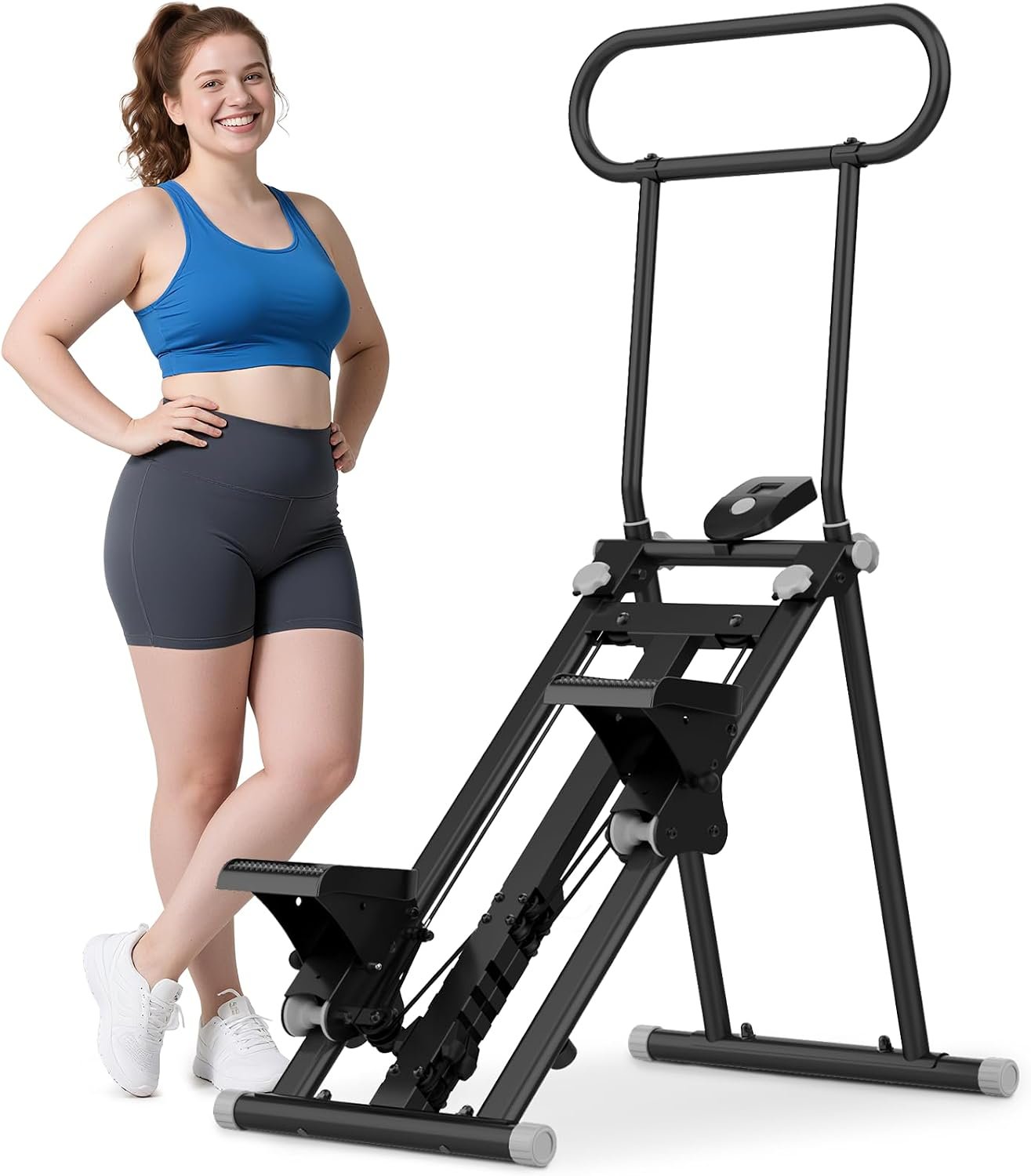 ERGOLIFE Stair Stepper for Home Gym, Stair Climber Workout Machine with Upgraded 6-Level Adjustable Resistance, Foldable Vertical Full Body Cardio Equipment, Non-Slip Pedals, Quiet 350 LBS Capacity