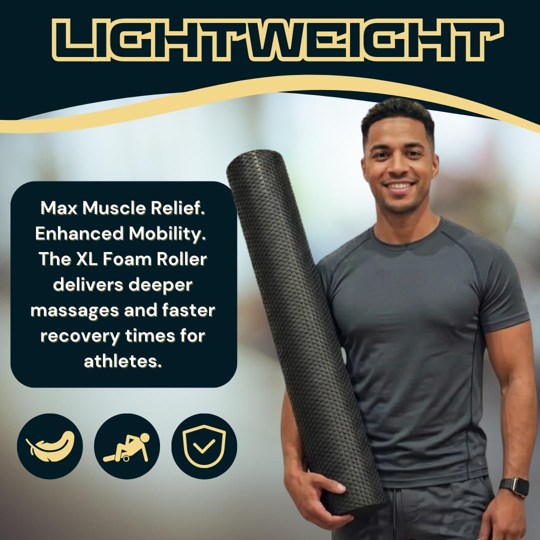 Fitizen Foam Roller – Muscle Massage Rehab Stiff Back Pain Physical Therapy Deep Tissue Firm Exercise Equipment Home Gym Stress Yoga Pilates for The Fit Citizen by FitNation - Image 8