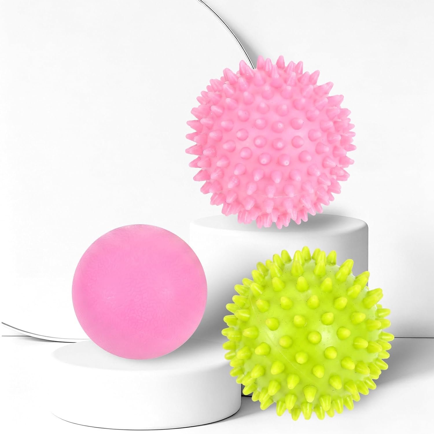 3-Pack Massage Ball Set, Spiky, Smo...
