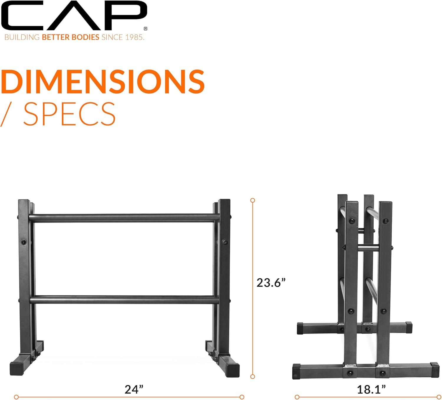 CAP Barbell 24" Dumbbell and Kettlebell Rack – Compact Weight Storage for Home Gym, Holds Dumbbells, Kettlebells & Medicine Balls - Image 4
