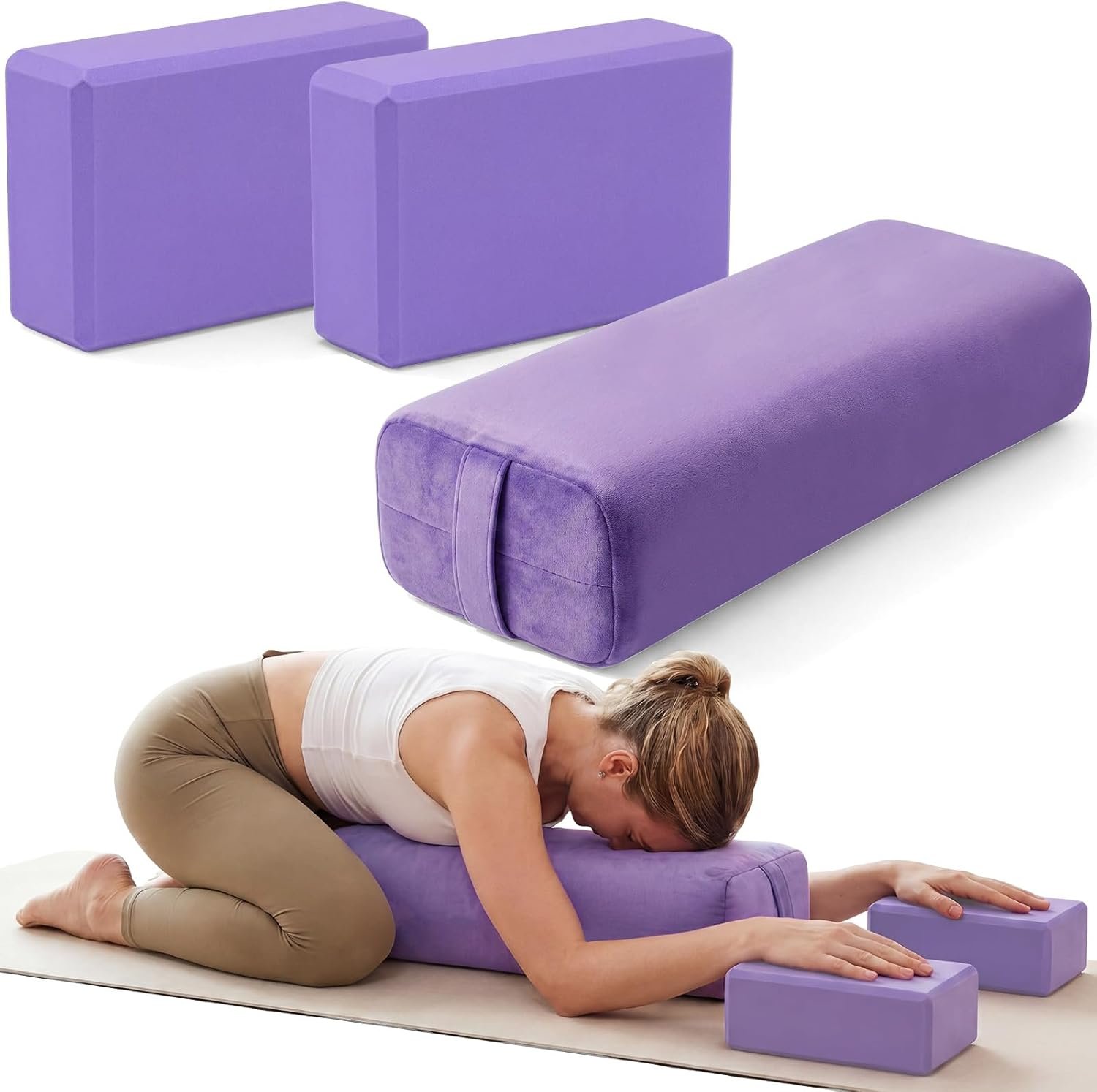 Chalyna 3 Pcs Yoga Bolster Pillow &... – 618vtZCq9L._AC_SL1500_.jpg