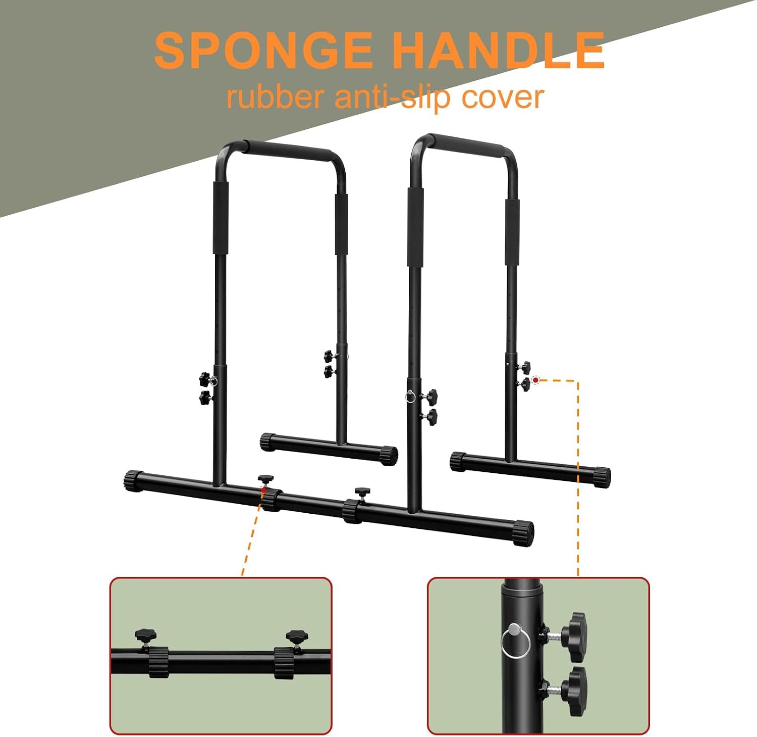 Dip Bar Adjustable Dip Stand Station for Home Fitness Workout Calisthenics Exercise Pull Up Stand Portable Parallel Bar - Image 3