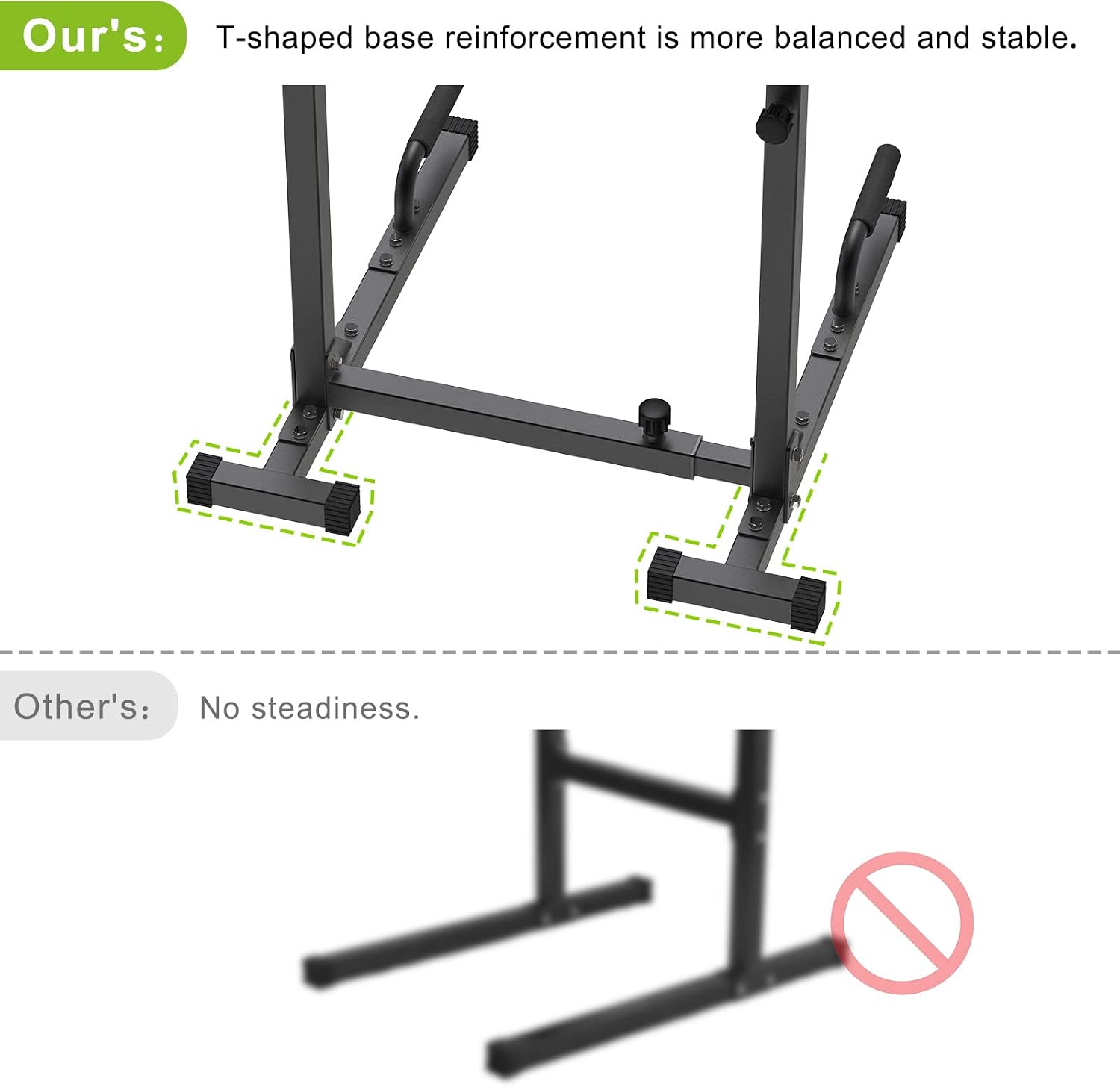 SELEWARE Adjustable Dip Bar Station, Home Gym Dip Stand - Image 2