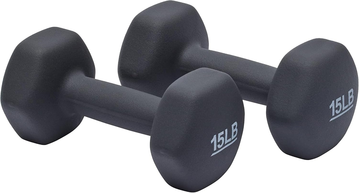 Amazon Basics Neoprene Dumbbell Hand Weights for Exercise and Muscle Toning