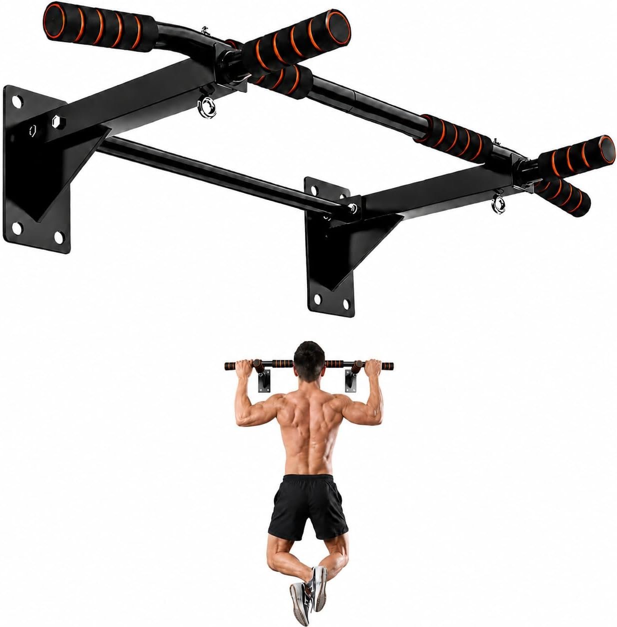 Wall Mounted Pull Up Bar, 500 LBS H...