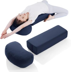MABOZOO 2-Piece Yoga Bolster Pillow...