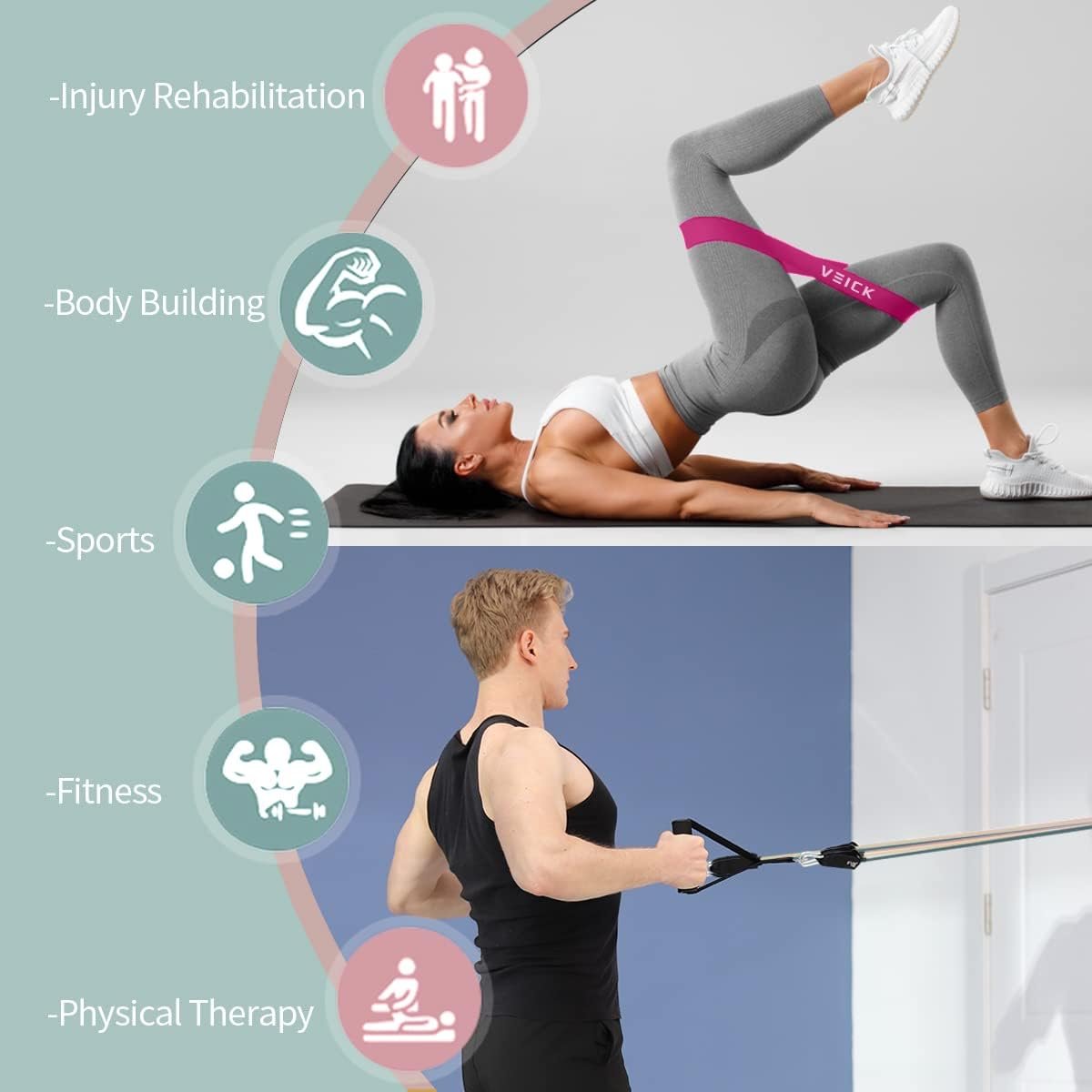 VEICK Resistance Bands with Handles, Exercise Tube Bands Set for Workouts - Image 7
