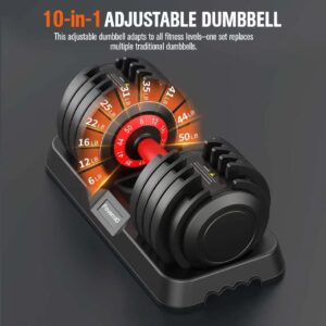 Adjustable Dumbbells Set 25LB/50LB,...