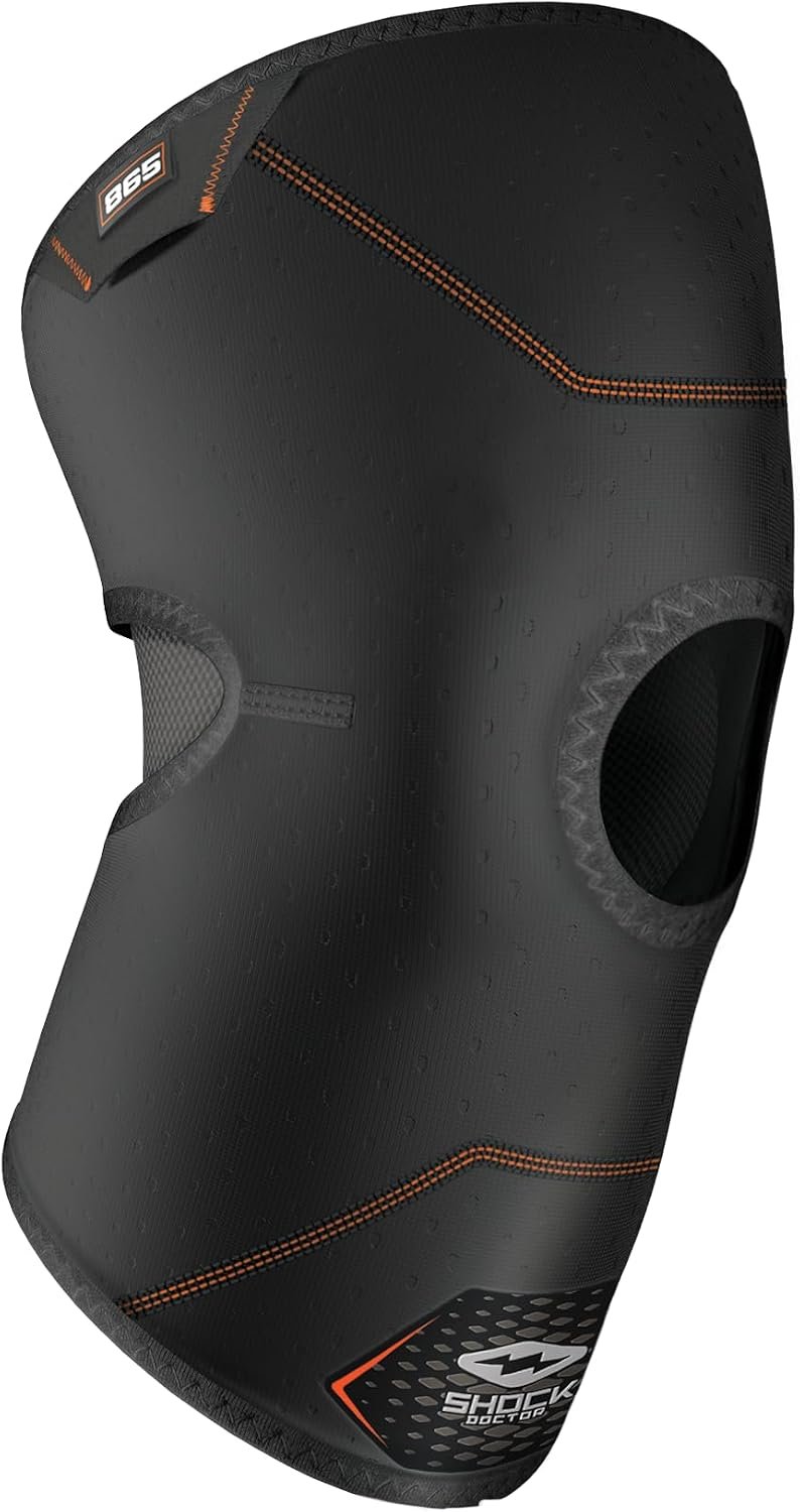Shock Doctor Knee Brace Compression Sleeve Support (1 Unit). Helps Pain / Healing from Arthritis, Bursitis, Tendonitis, Meniscus Tear, Patella Alignment and more. For Basketball, Football, Running and most Sports. Increases Blood Flow. Knee Wrap for Men and Women, Left or Right Leg.