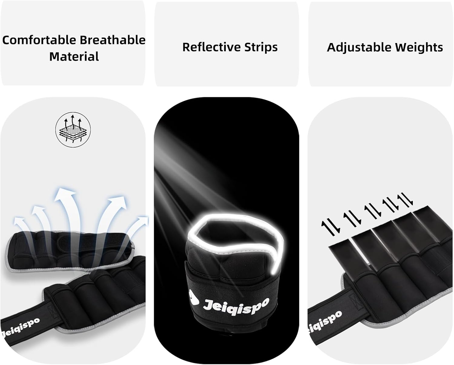 Adjustable Ankle Weights 1 Pair 2/4/6/8/10 LBS Wrist Leg Arm Weights for Women Men Kids,Strength Training with Removable Weight for Fitness Gym Workout Running Walking - Image 3