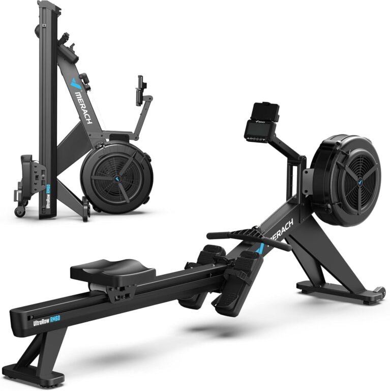 Merach R60N Rowing Machine Indoor, Powerful Air & Magnetic Dual Resistance