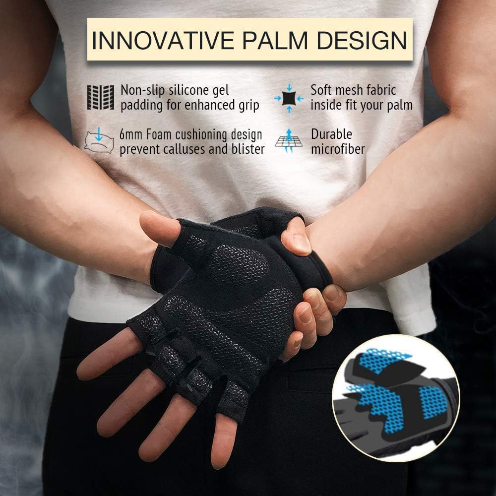 ATERCEL Workout Gloves for Men and Women, Exercise Gloves for Weight Lifting, Cycling, Gym, Training, Breathable and Snug fit - Image 3