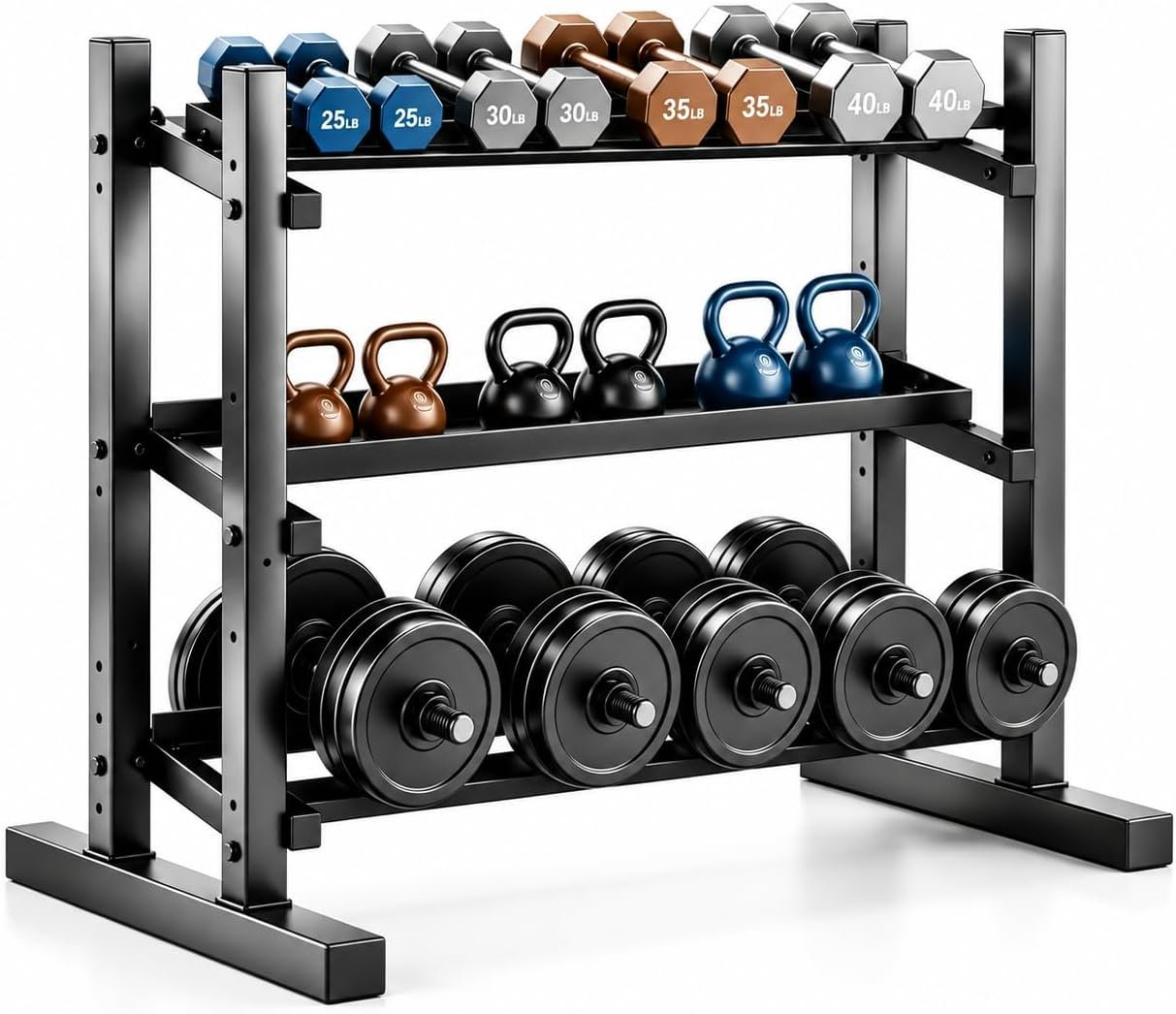 3-Tier Dumbbell Rack, Heavy Duty Co...
