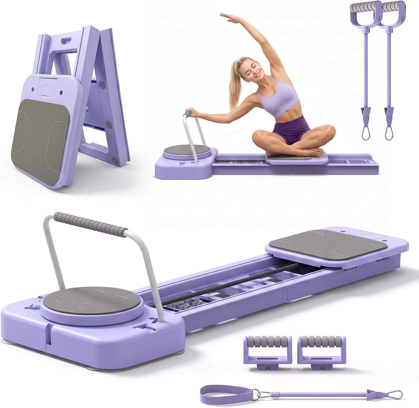 EPHESPORT Pilates Board for Home Workout,Portable Pilates Reformer Board