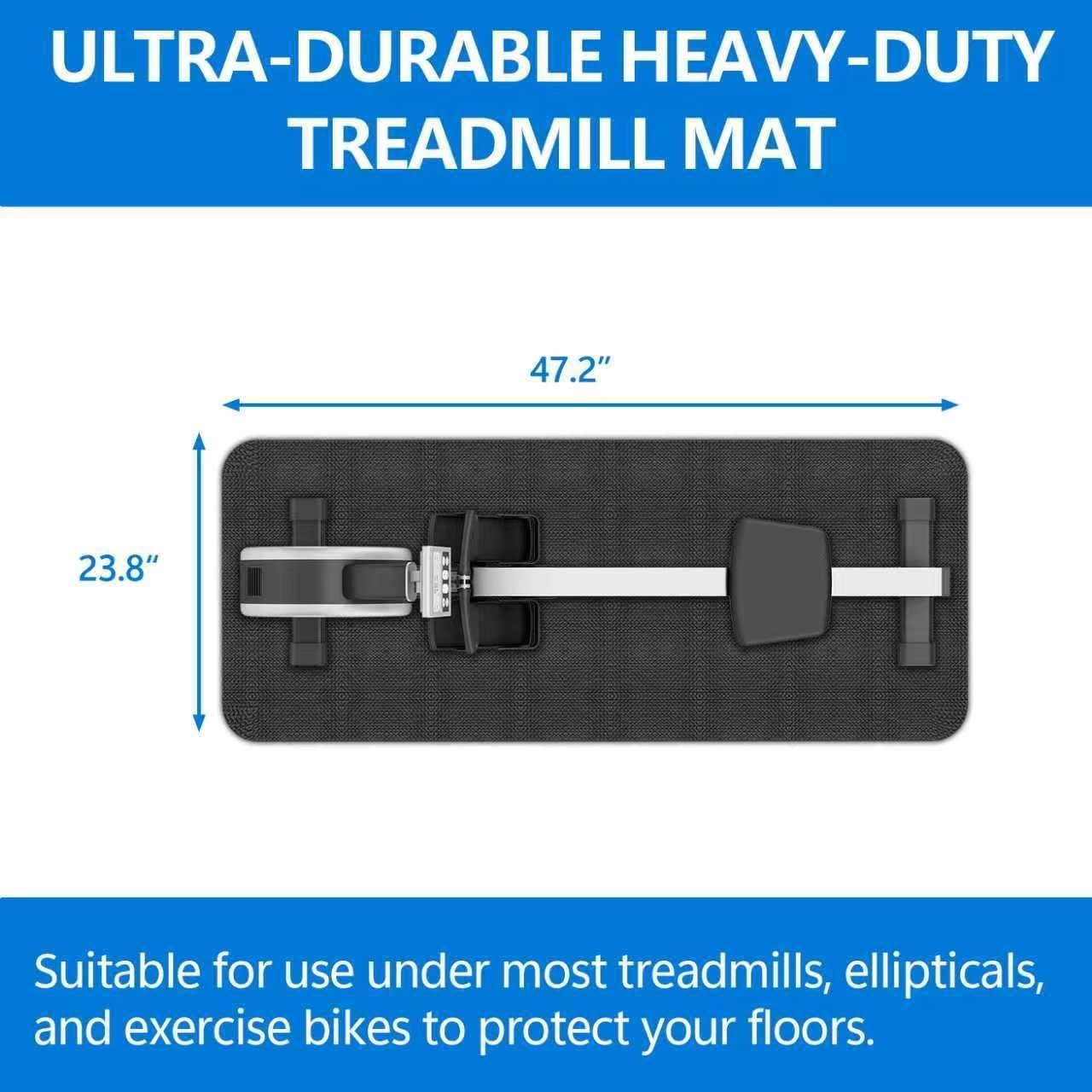 Treadmill Mat,Bike Mat,Stationary Bike Mat,Foldable Treadmill Mat for Hardwood Floors,Under Exercise Bike Trainer Pad for Indoor Gym Equipment Hardwood Floor Carpet Protector - Image 2
