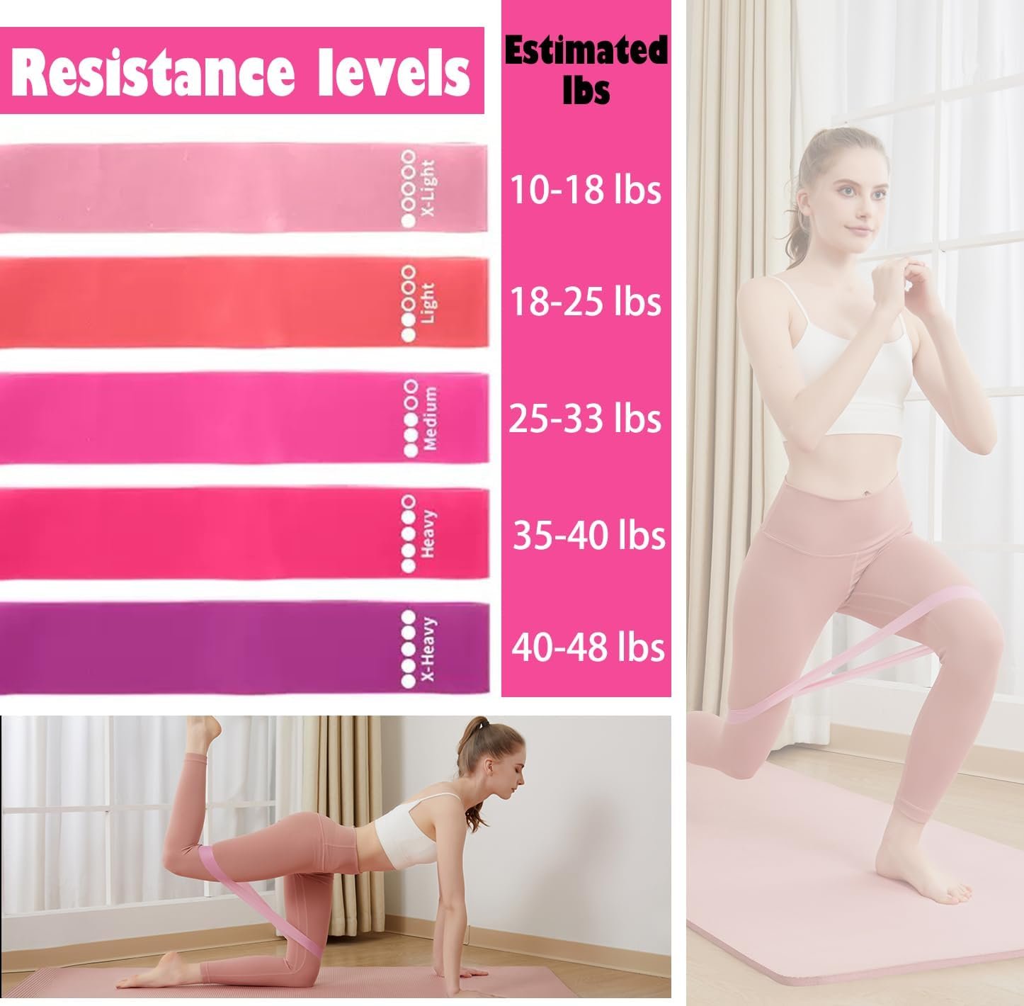 Pilates Ring Circle Fitness Set 17 pcs Equipment Accessories Workouts Includes Pilates Ball Magic Circle Yoga Ring Knee Pads and Resistance Bands for Women Set Gift for Women Weight Loss - Image 7