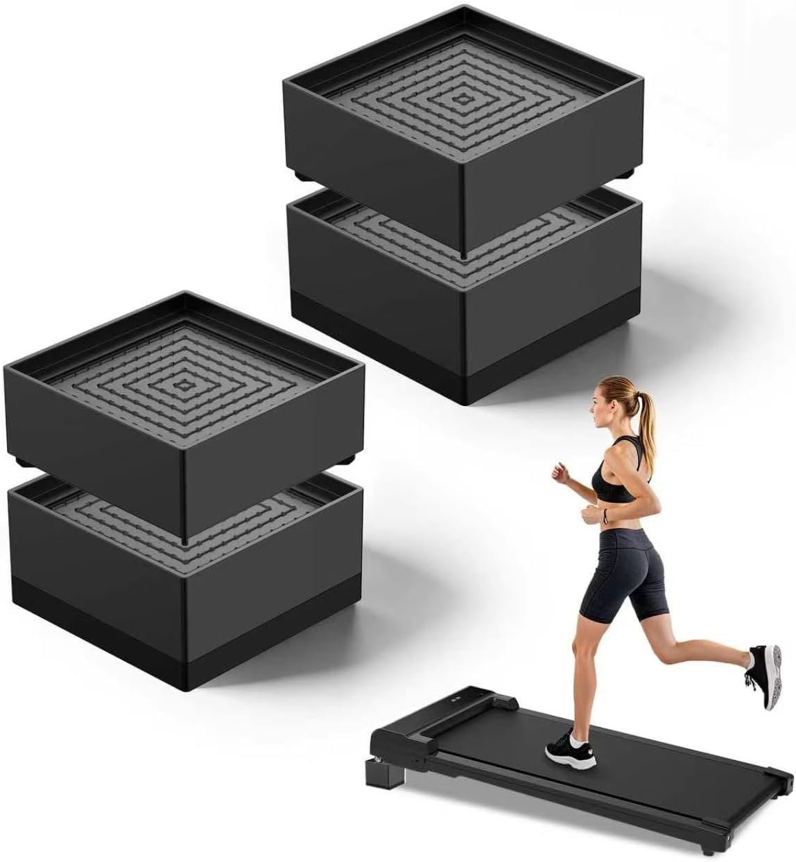 Unmake Larger Walking Pad Incline Blocks, Adjustable Height Treadmill Riser Incline Blocks, Fits Wheeled & Non-Wheeled Treadmills, Non-Slip Durable Incline Riser for Home & Gym