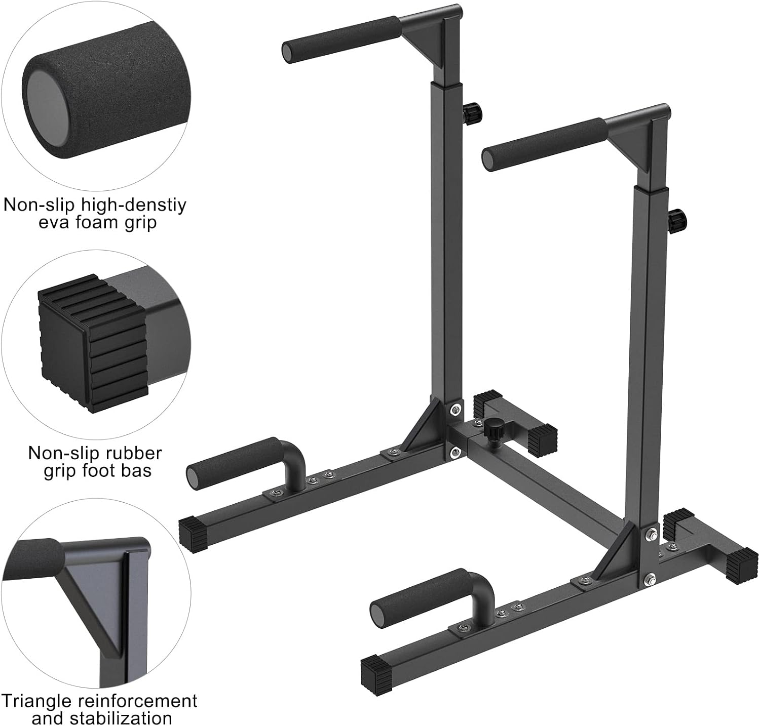 SELEWARE Adjustable Dip Bar Station, Home Gym Dip Stand - Image 3
