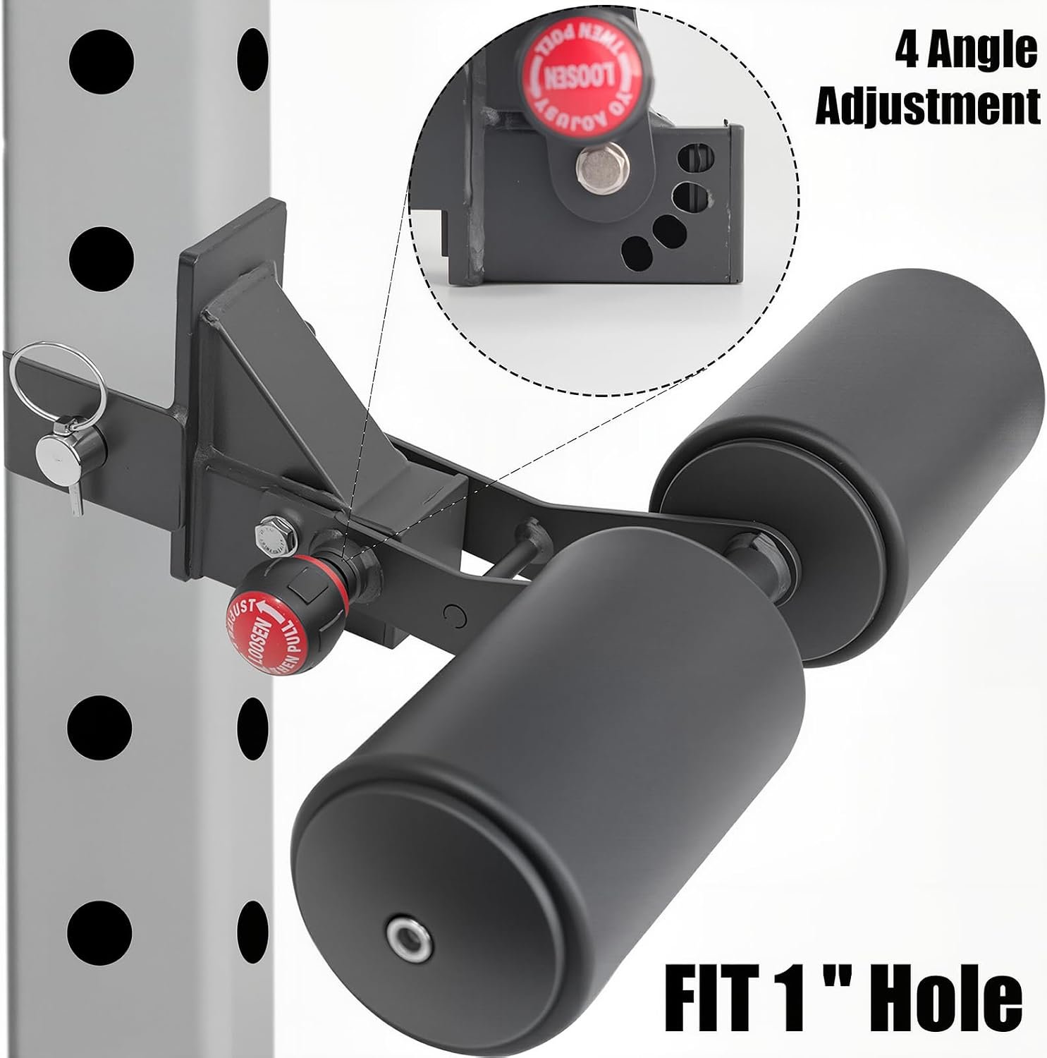 Nordic Hamstring Curl Squat Rack Attachment for Power Rack with 1" Hole - Adjustable Leg Hold Down Attachment with Premium Leather Surface Home Gym Equipment for Leg Workouts - Image 7