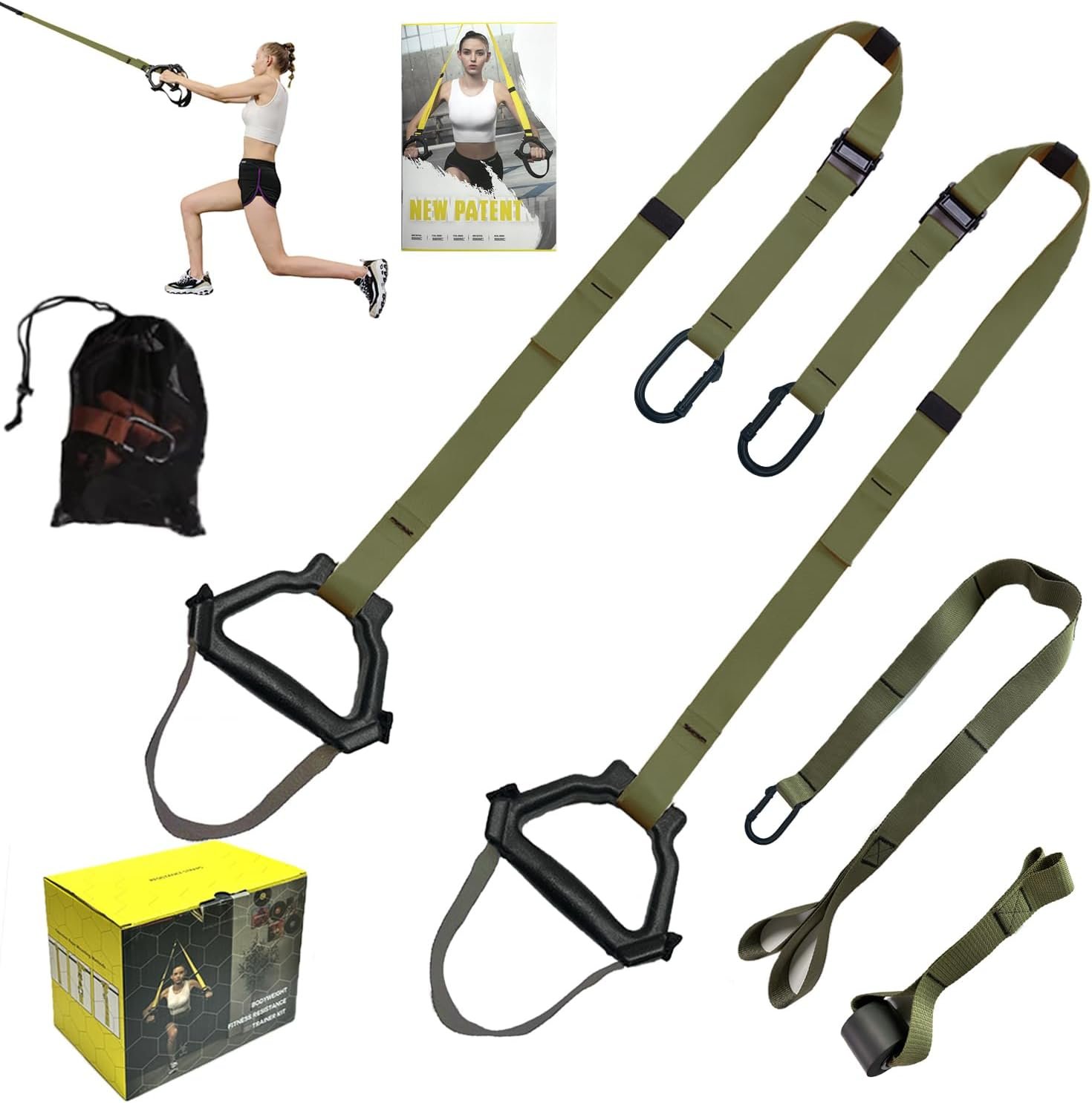 Bodyweight Resistance Training Straps, Home Gym Fitness Trainer kit