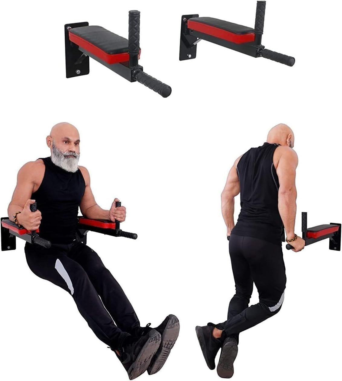 Wall-Mounted Dip Station, Heavy Dut...