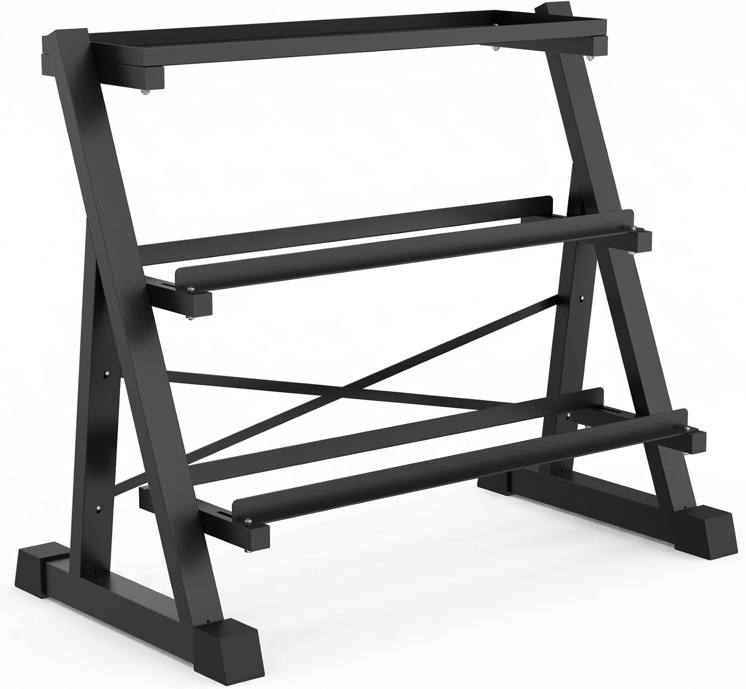 Heavy Duty Dumbbell Rack Stand with Kettlebell Storage Tray Shelf 2-3 Tier