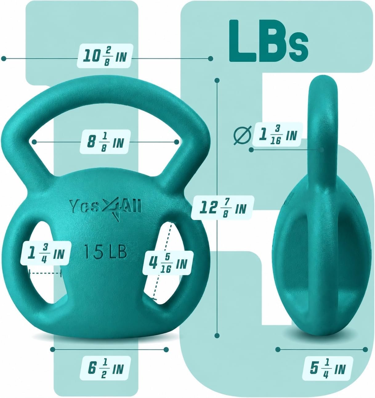 Yes4All 3-Handle Kettlebell, Strength Training Kettlebells for Home Gym - Image 6