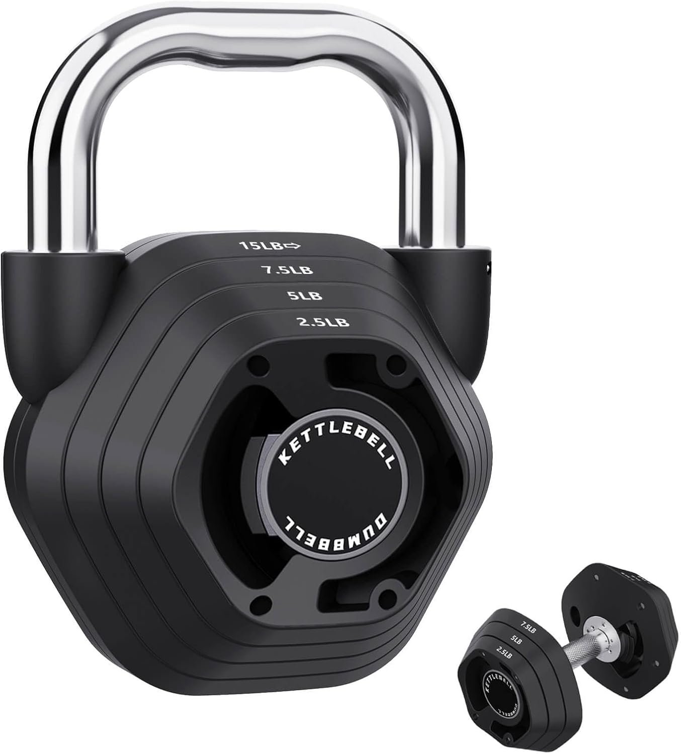 2-in-1 Adjustable Kettlebell, 15-45...