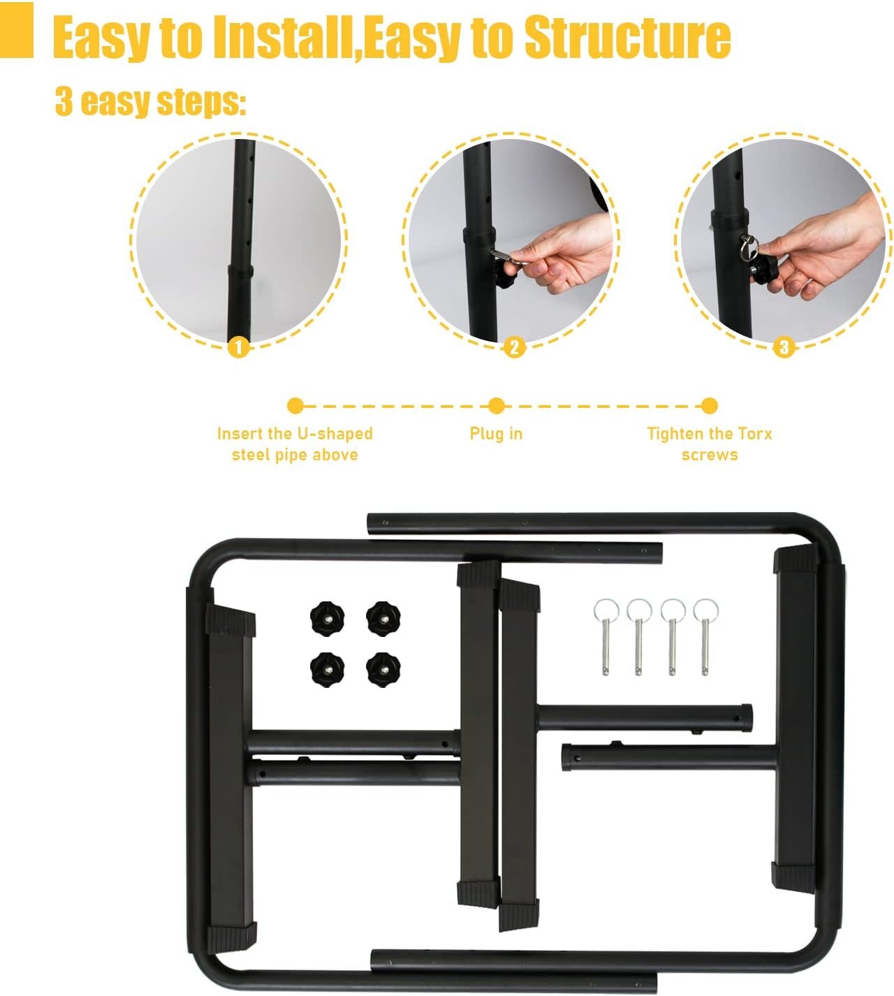 POWER GUIDANCE Dip Bar, Dip Stand Station for Full Body Strength Training, Adjustable Height 30Inches - 38.6Inched, 3 Colors Available - Image 6