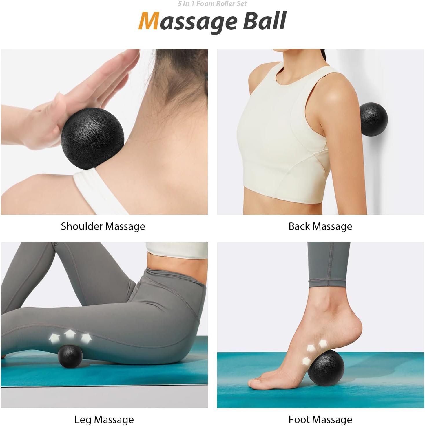 SUBCULTUREPICK 5 in1 Foam Roller Set, Trigger Point Foam Roller Deep Tissue - Image 5