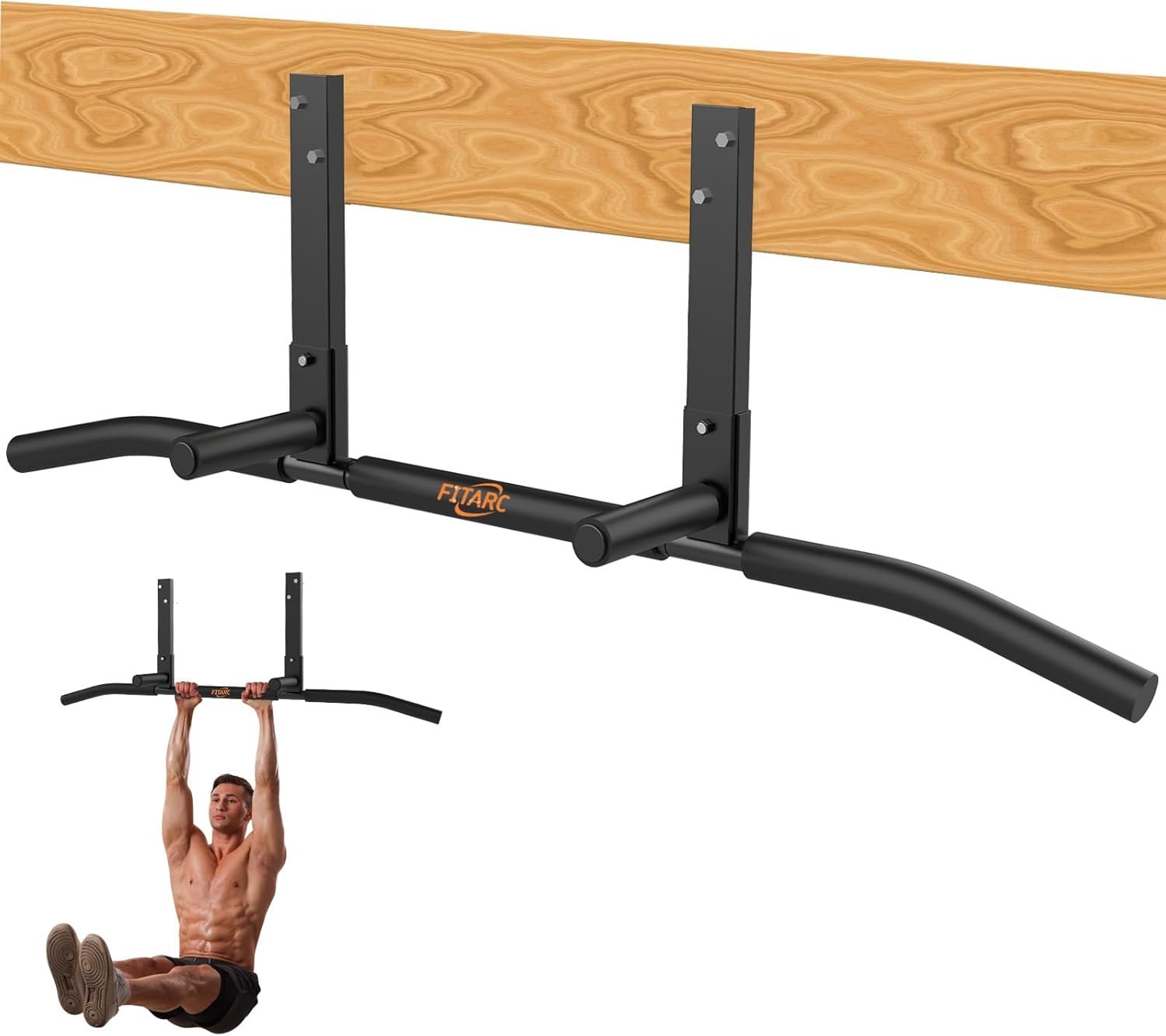 Fitarc Joist Mount Pull Up Bar, Wall Mount Pull Up Bar for Home Gym