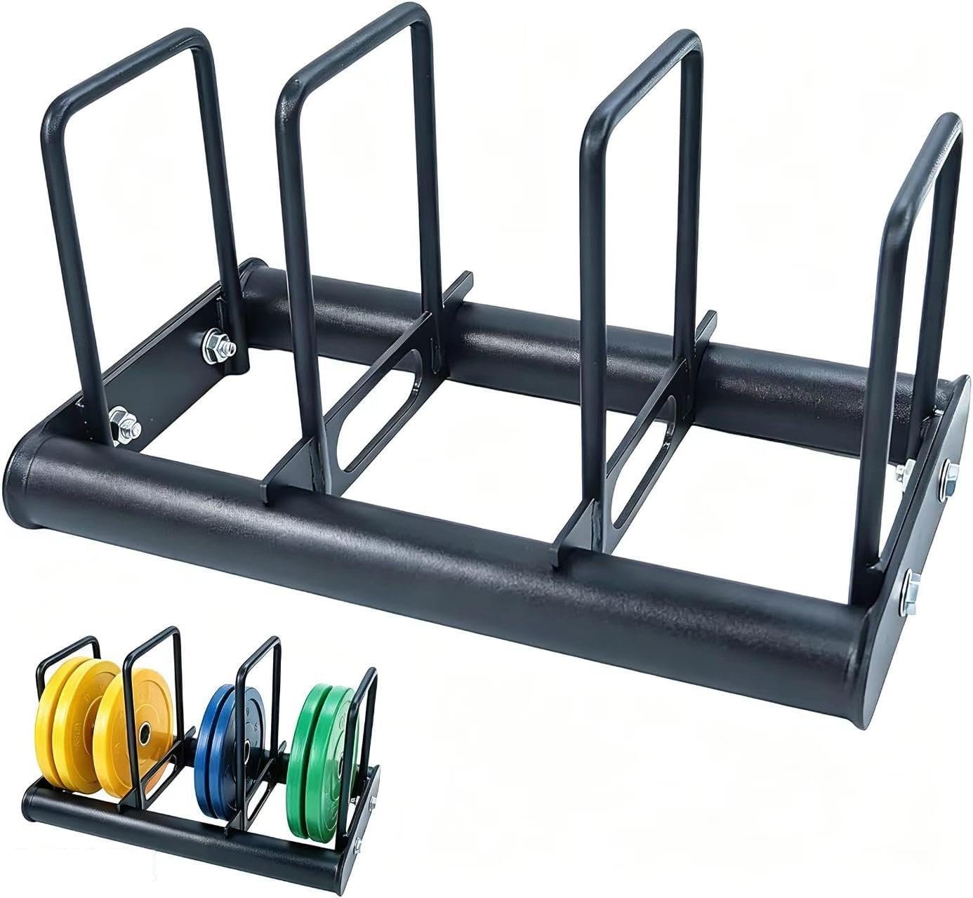 AHTAPFON Weight Plate Rack for Use Singly or Combine Multiple Units,Weights Rack Holder for Plates Up to 600 lbs,Bumper Plate Storage Rack for Easy to Replace Olympic Weight Plates in Home Gym