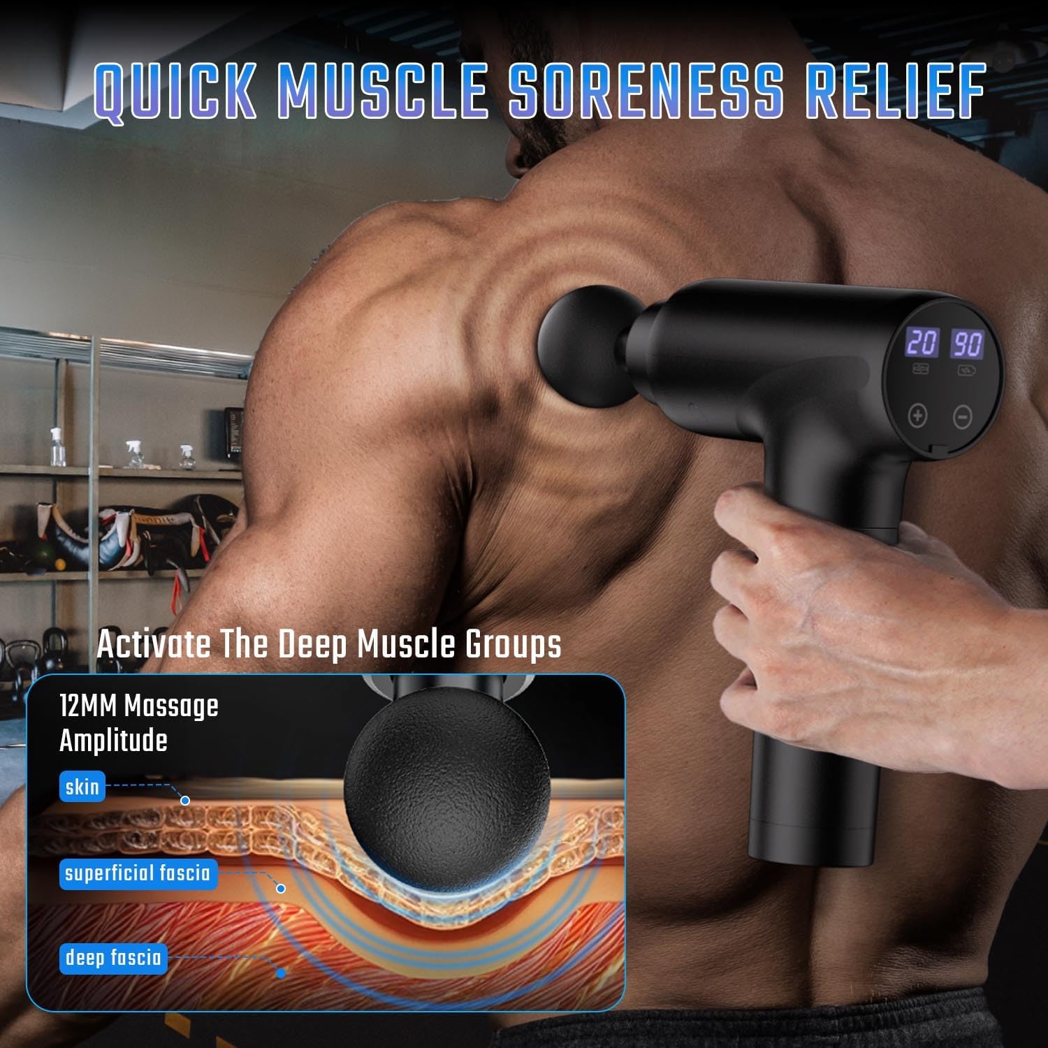 cotsoco Massage Gun Deep Tissue, Muscle Massager, Gifts for Men Women - Image 3
