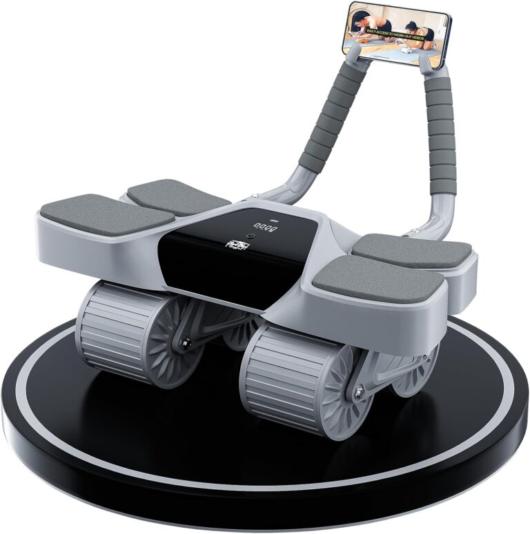 2026 New 4-Wheel Abdominal Roller with Elbow Support : Latest Upgraded High-Performance Exercise Machine With Automatic Rebound, Multi- layered Anti-Slip Design with Built-in Workout Tracker